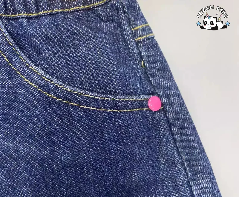 LEZONKIDS - Customizable New Arrival Kid Girl Denim Blue A-line Skirt Patchwork Jeans Skirt for 2 to 14 Years